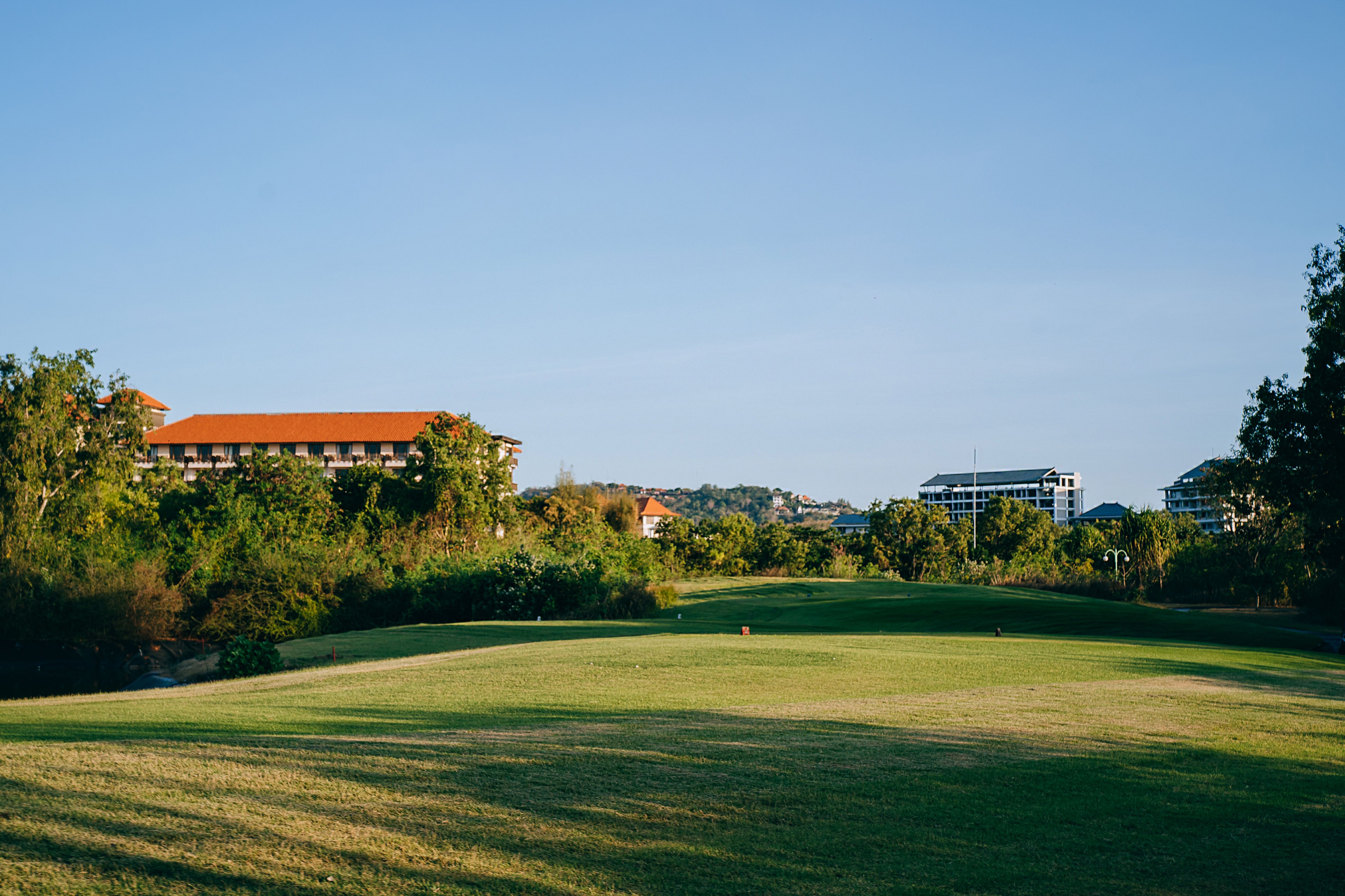 Golf course with nearby homes
