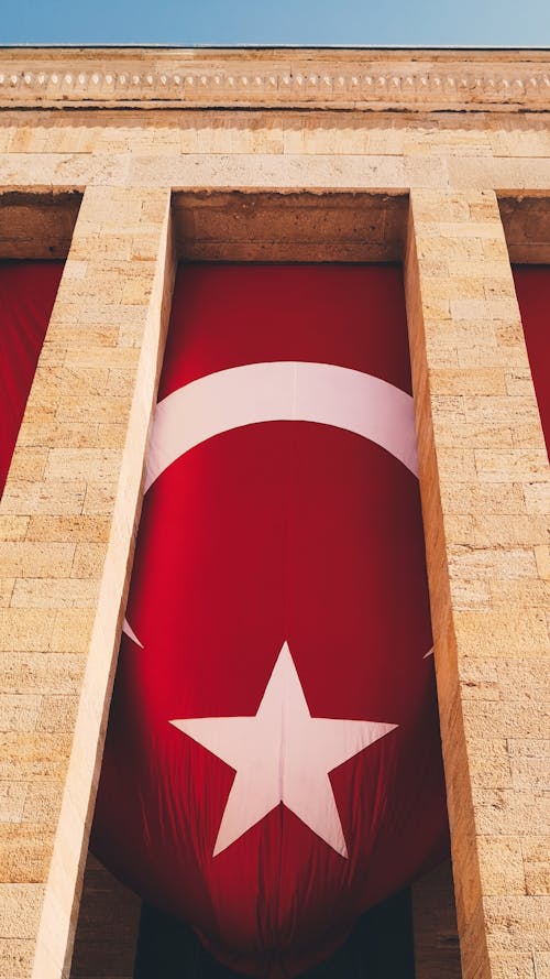 Low Angle Shot of Turkish Flag 