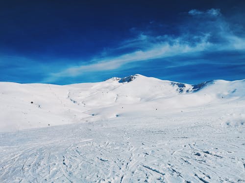 Snow Covered Mountain Under Blue Sky