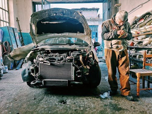 
A Car Mechanic in His Workshop