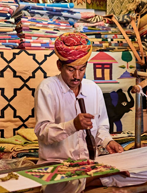 Artisan making Traditional Fabrics and Textiles