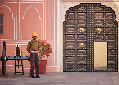 Arched Doorway with Guard standing on the Side  