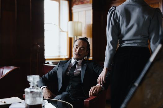 Man in Gray Dress Shirt and Black Dress Pants