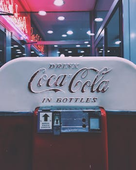 Red and White Drink Coca-cola in Bottle Dispenser