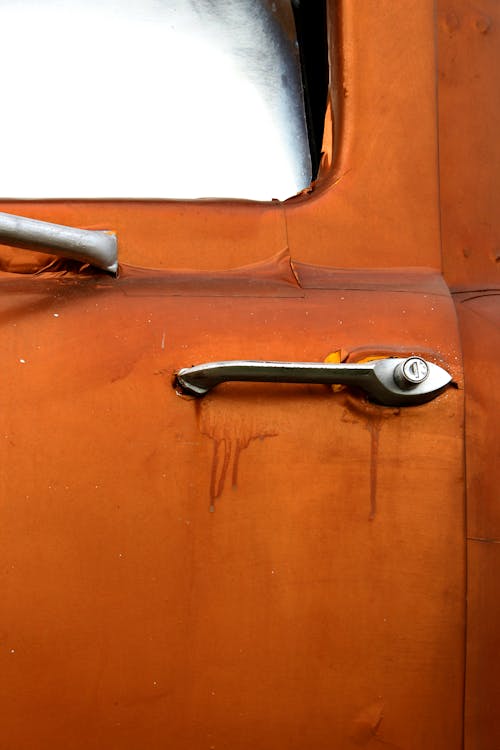 Free Close up of a Metal Door handle on a car Door Stock Photo