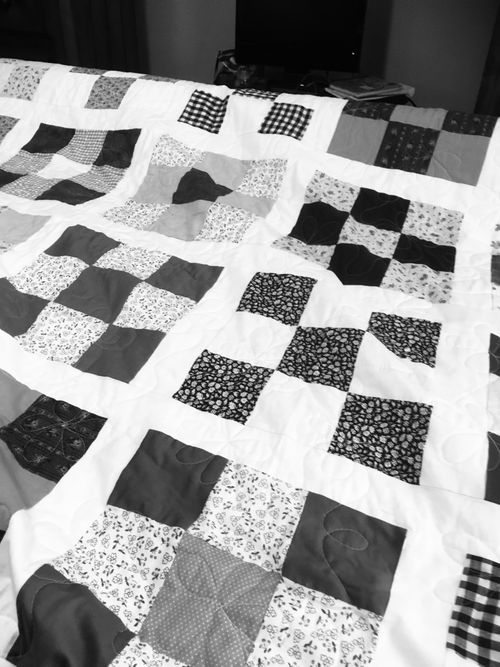 Free stock photo of black and white quilt Stock Photo