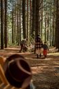 2 Men Walking on Forest