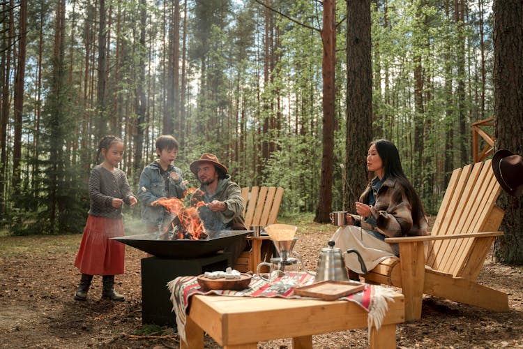 A Family In A Camping Trip