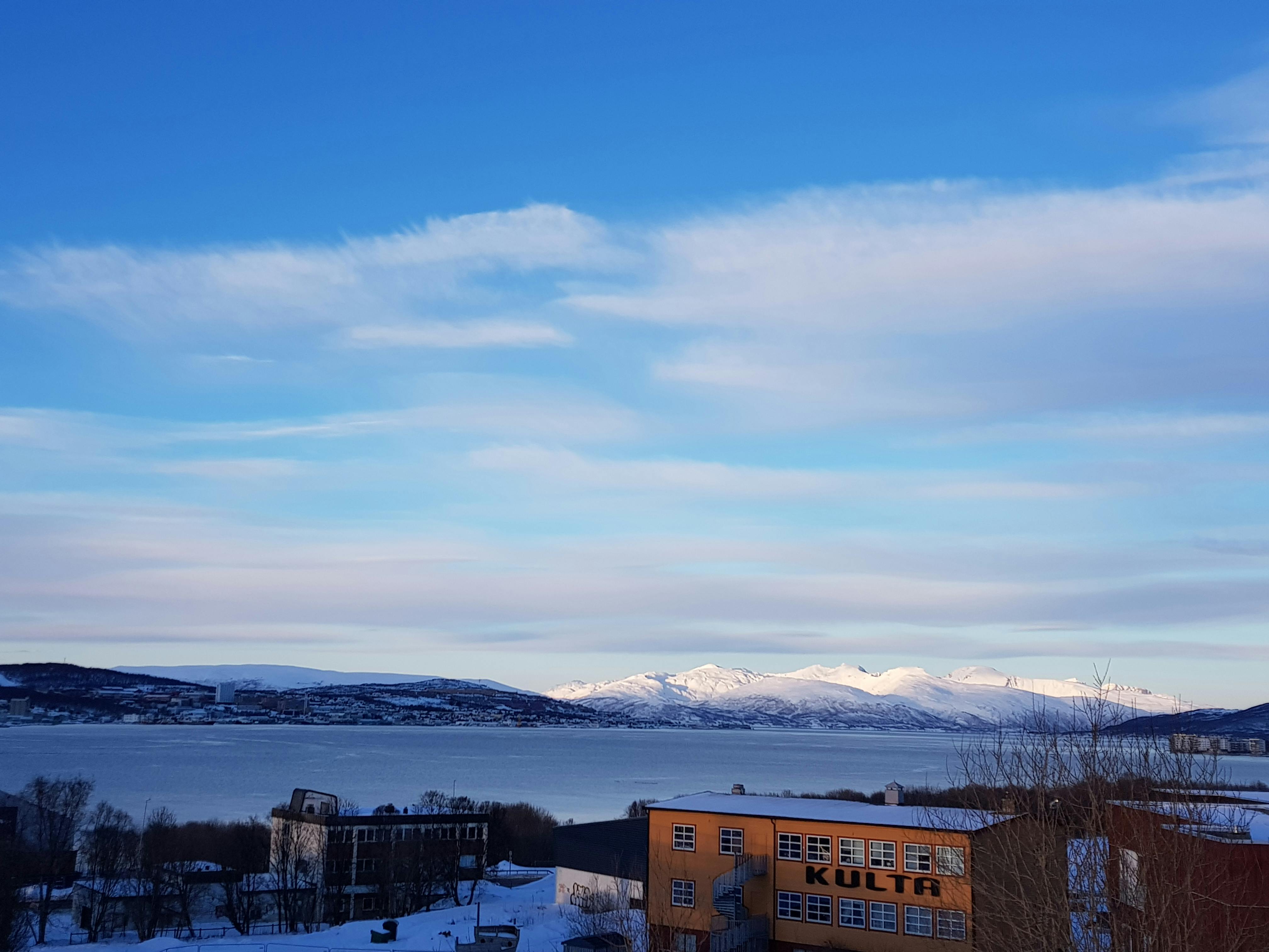 Free Stock Photo Of Snow Mountains Sea Clouds Norway