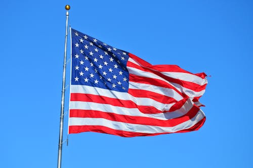 Free Person, Die Usa Flagge Zeigt Stock Photo