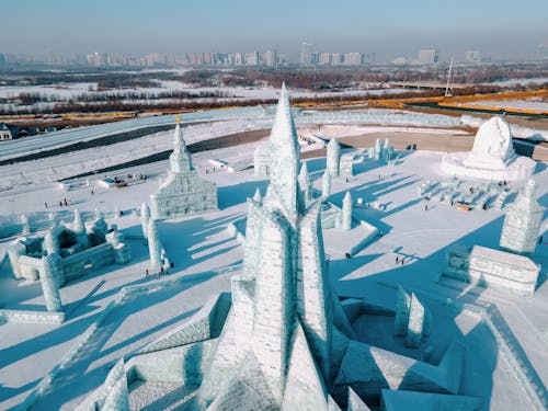 The Harbin Ice and Snow World in Harbin, Heilongjiang, China