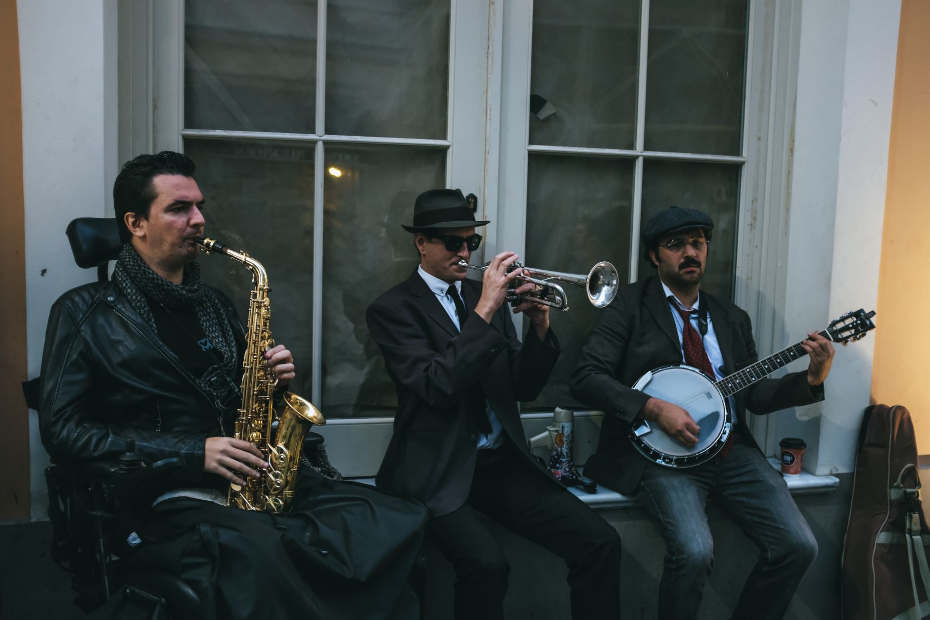 A jazz night in a basement bar