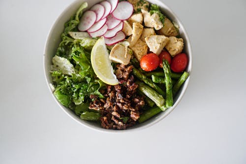 Free  Vegetable Salad on White Ceramic Bowl Stock Photo