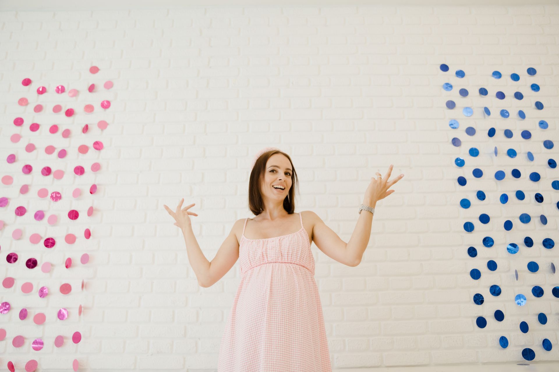 A Pregnant Woman during Her Gender reveal