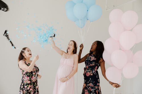 Free Women Celebrating Baby Shower Stock Photo