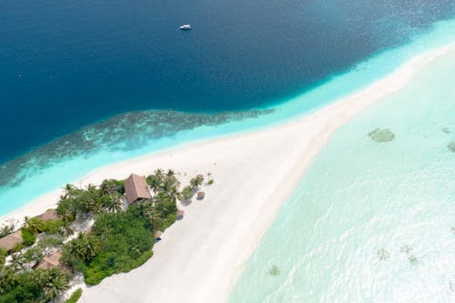 Aerial View of White Sand Beach