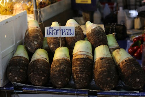 Pile of Taro in the Market