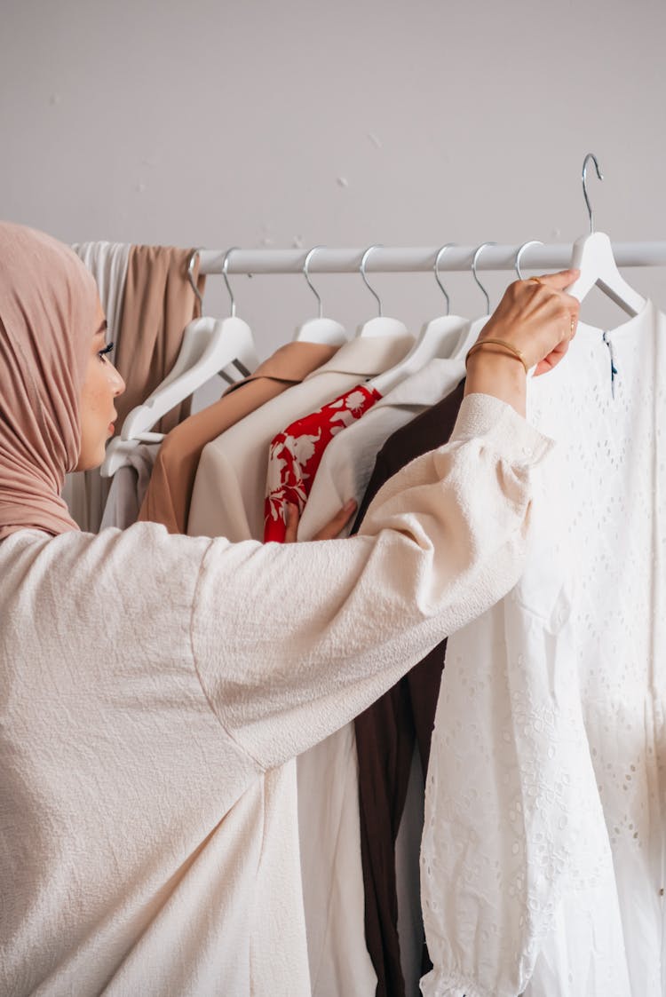 A Woman Picking Clothes