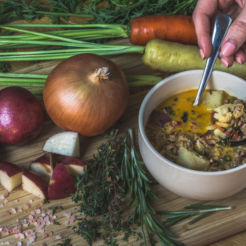 Italian Sausage and White Bean Stew with Kale and Rosemary