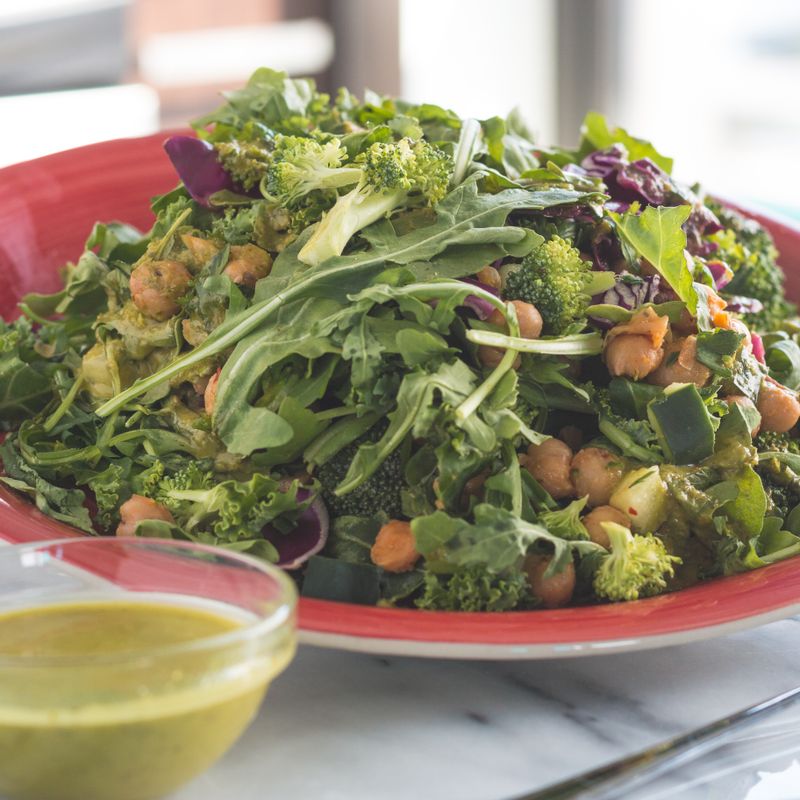 Chickpea Cucumber Salad with Lemon Tahini Dressing