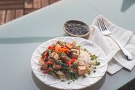 Vegetable Salad on White Ceramic Plate