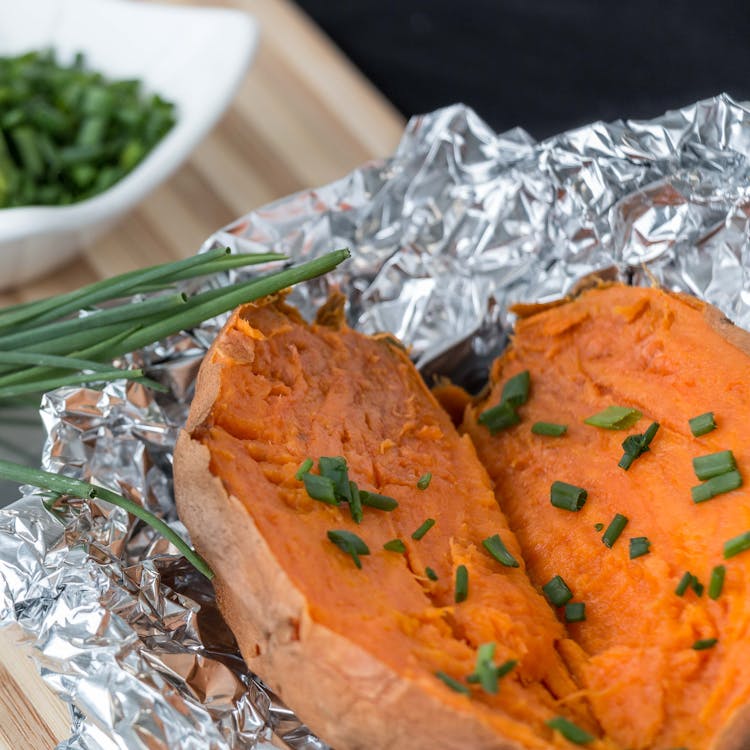 Baked Sweet Potato With Onions