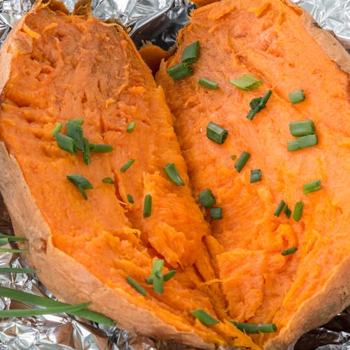 Baked Sweet Potato with Chives
