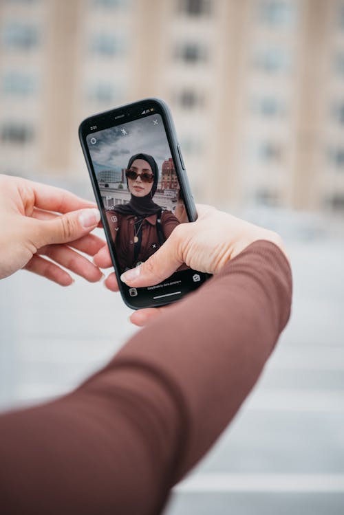 Free Close Up Photo of a Person Taking Selfie Stock Photo