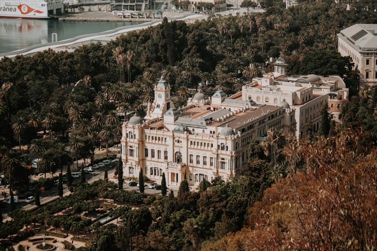 The City Council Building In Malaga, Spain In High Angle Shot