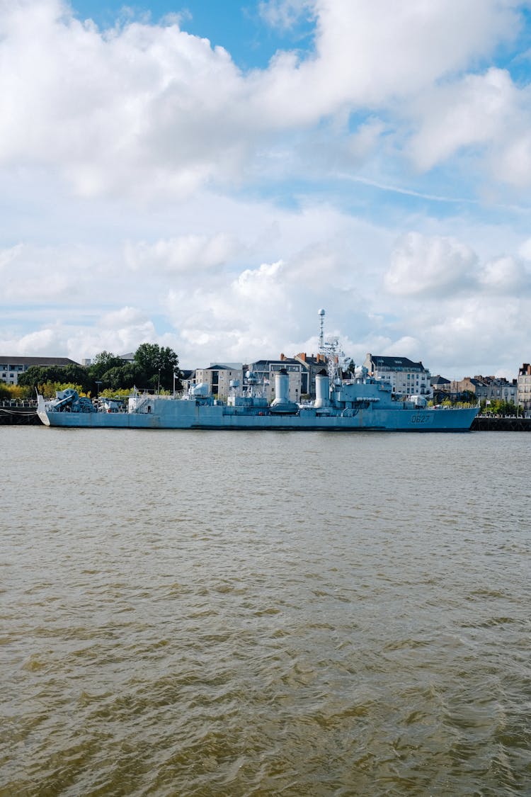 Warship On Body Of Water