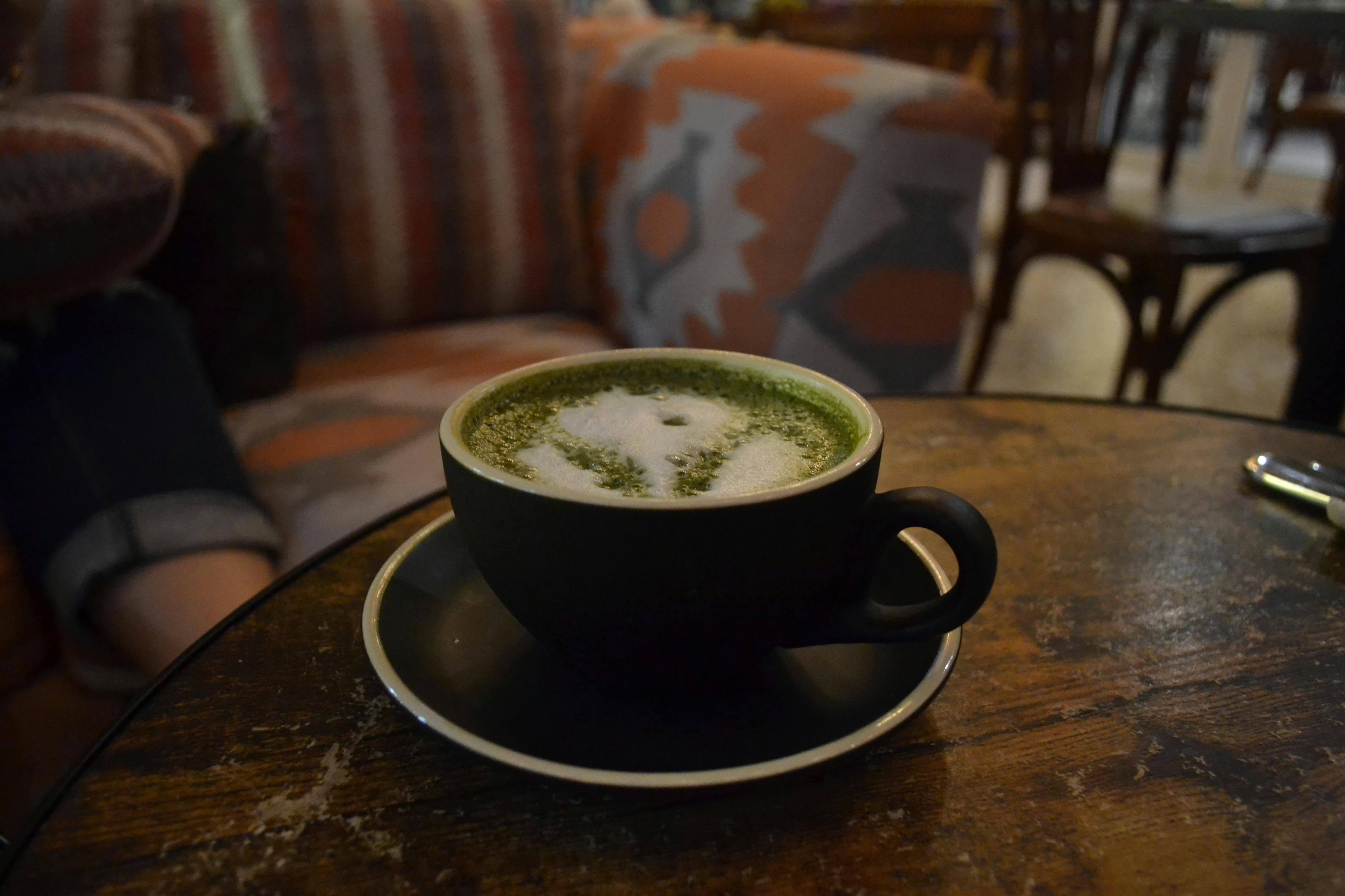 Free stock photo of green, green tea, latte art