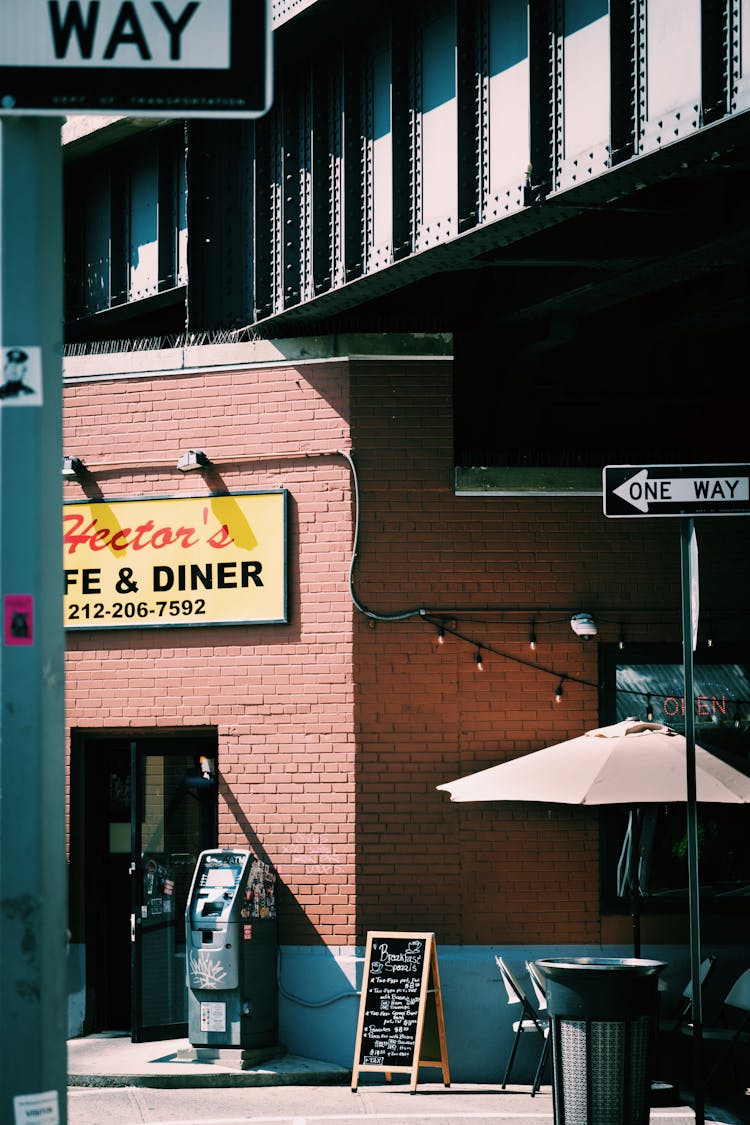 Red Brick Wall With Signage 