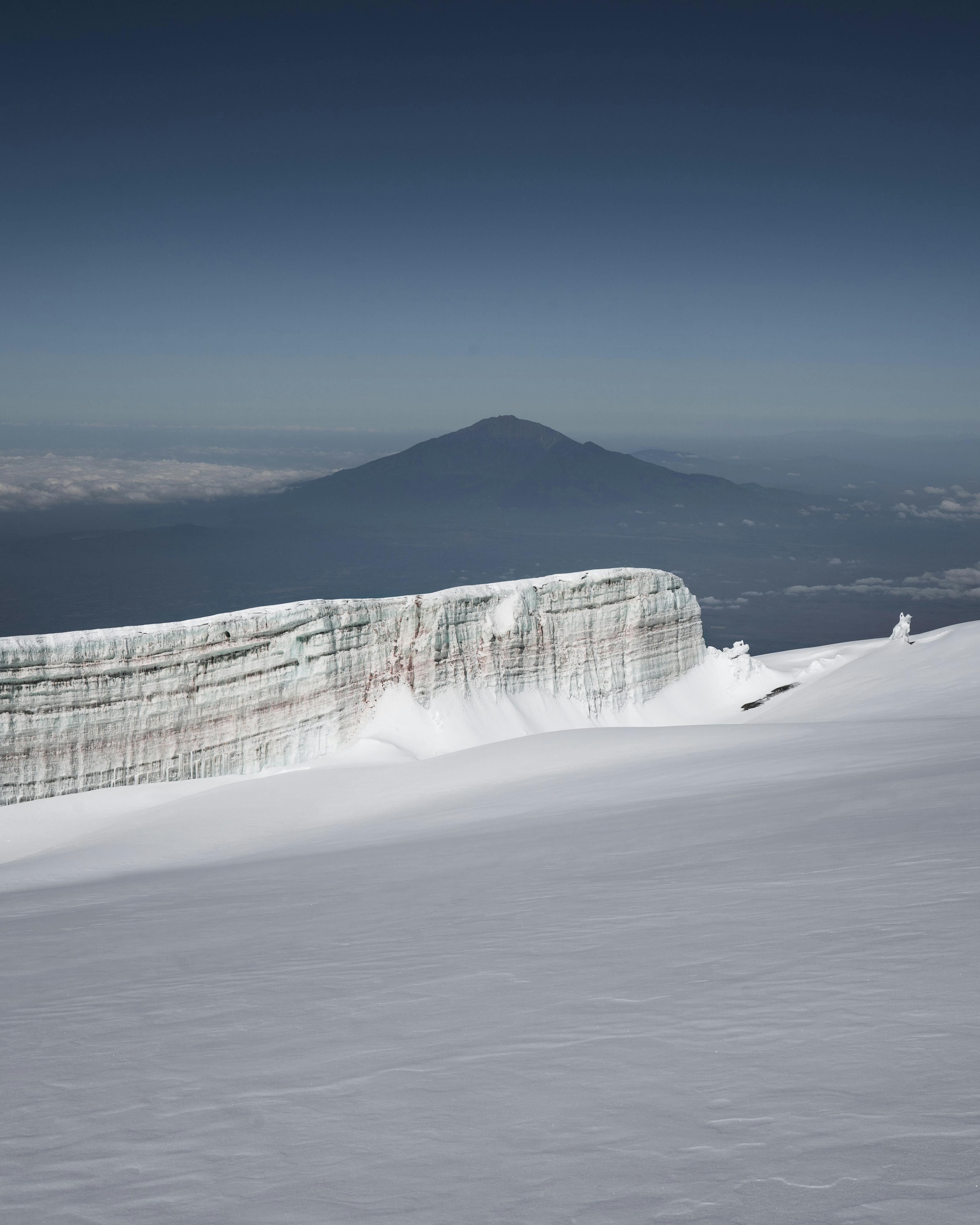 Prescription Goggle Inserts - Breathtaking view of the glacial peak on Mount Kilimanjaro, Tanzania, in winter.