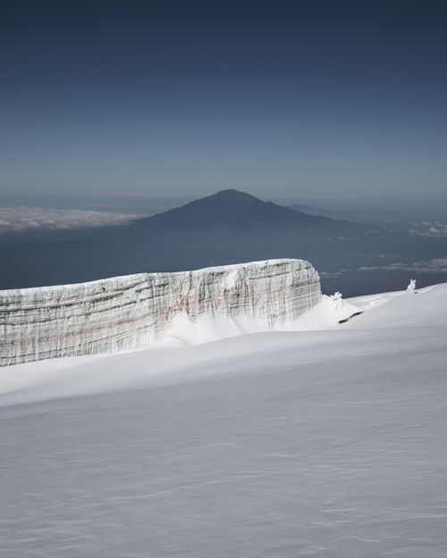 Free Breathtaking view of the glacial peak on Mount Kilimanjaro, Tanzania, in winter. Stock Photo
