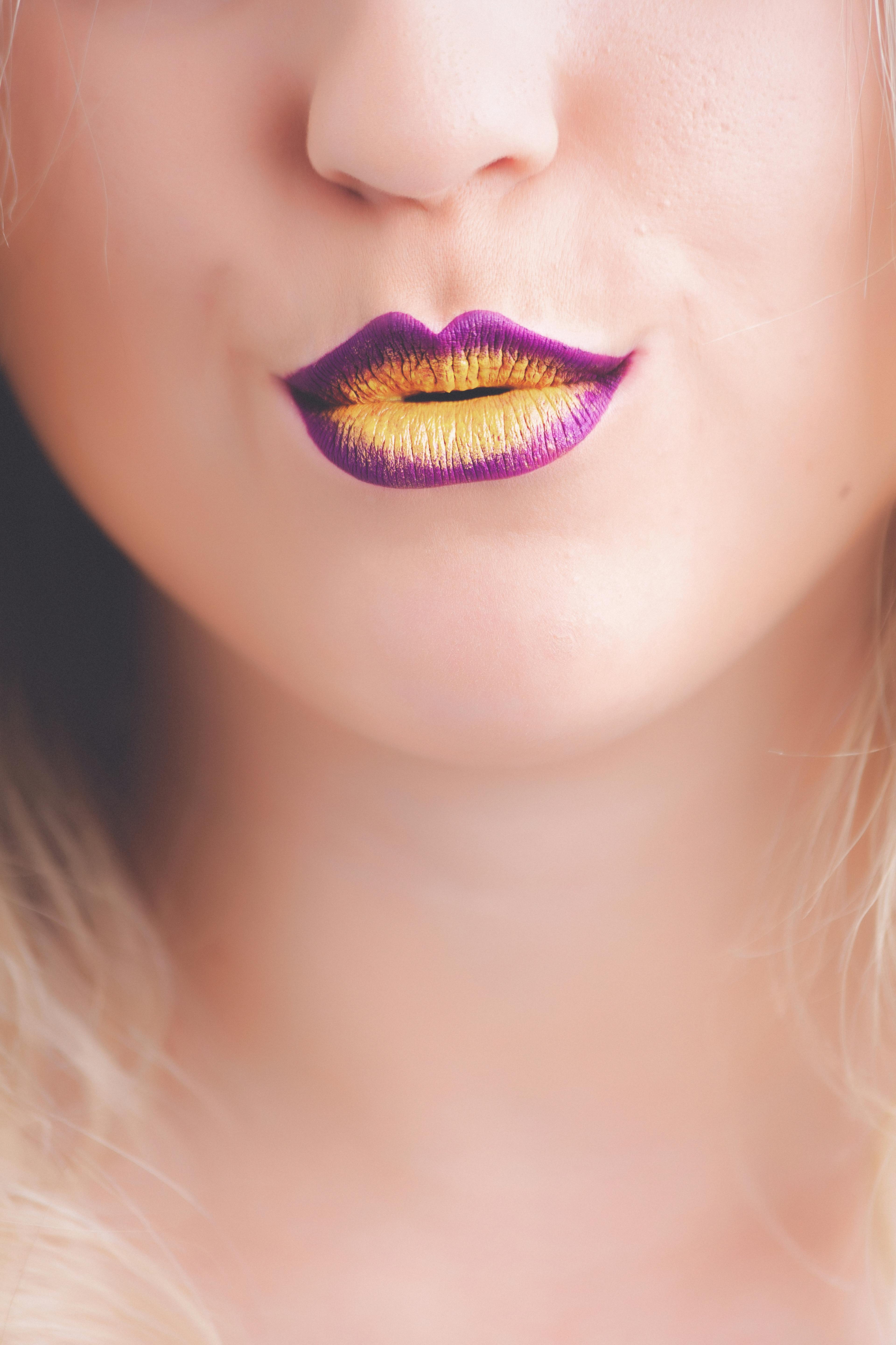 Woman With Black Lipstick and Teal Nail Polish \u00b7 Free Stock Photo