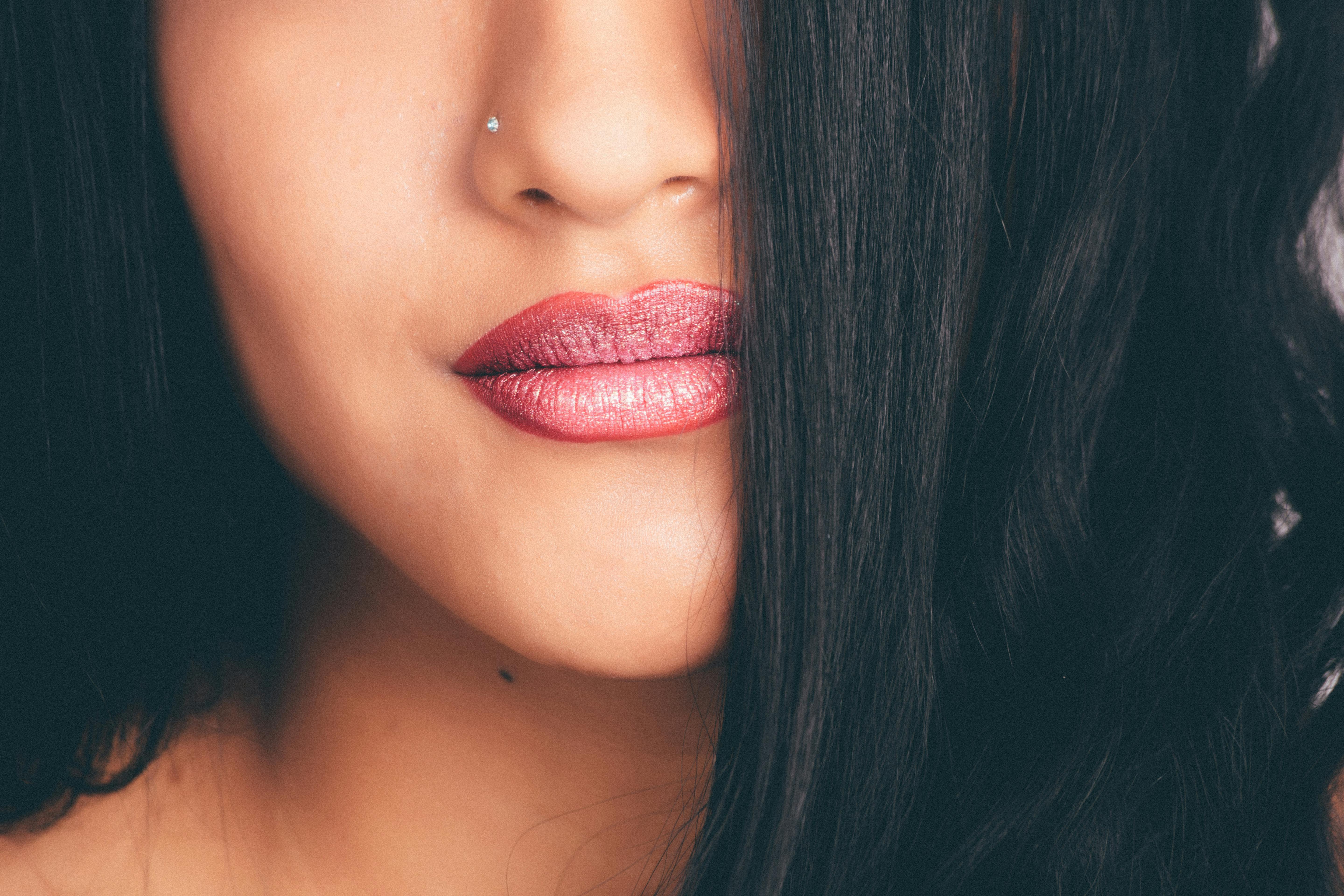 Woman With Silver Colored Nose Pin Free Stock Photo