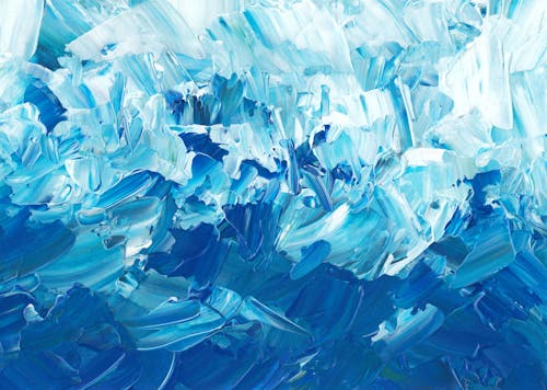 Blue and White Abstract Painting