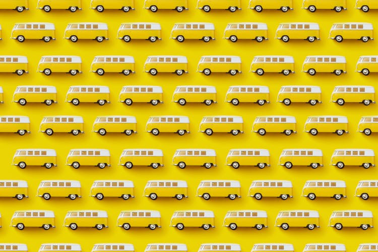 Yellow And White Buses Wallpaper 