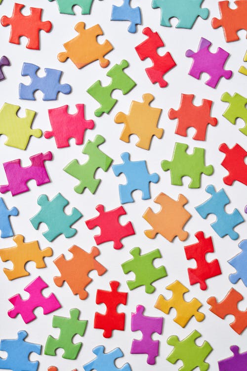 Colorful Jigsaw Puzzle on the Table