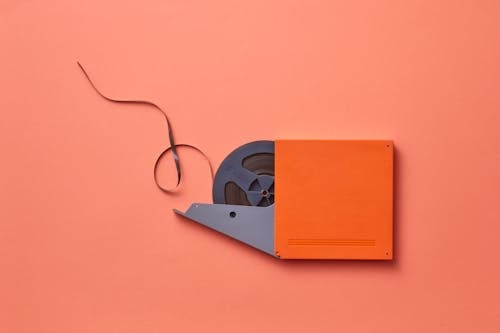 Cassette on Orange Background