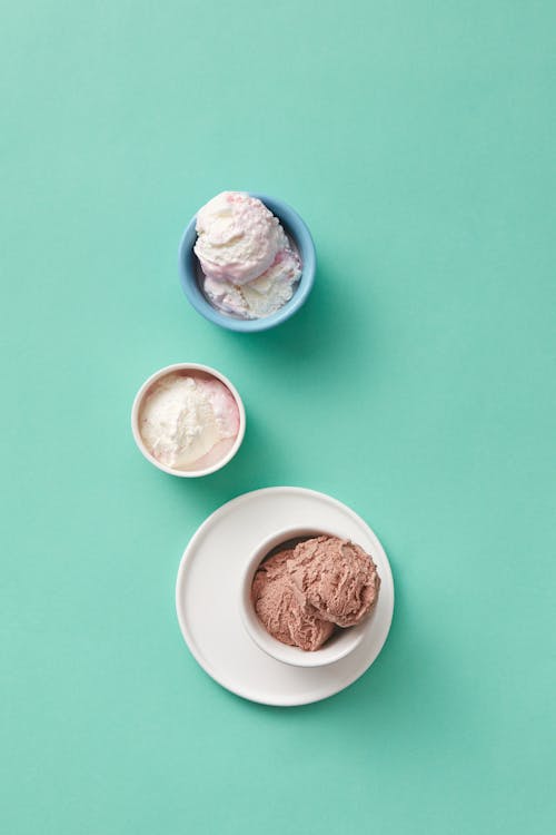 Free Ramekins with Ice Cream  Stock Photo