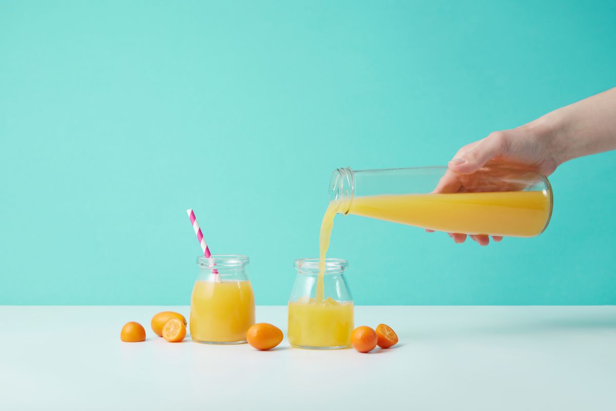 Pouring fresh juice