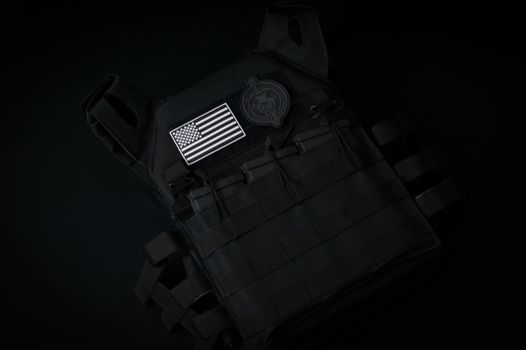 Bulletproof Vest with an American Flag 