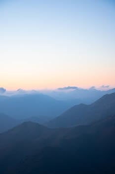 Scenic view of mountains under an early morning sky in South Sinai, Egypt.