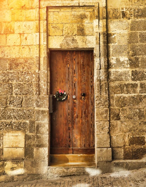 Closed Brown Wooden Door