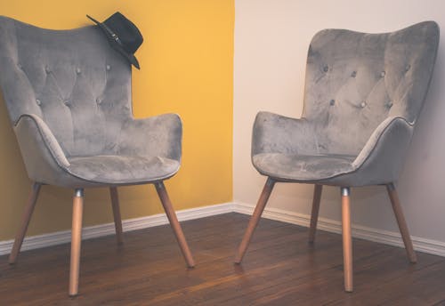 Free Two Suede Armchairs Stock Photo