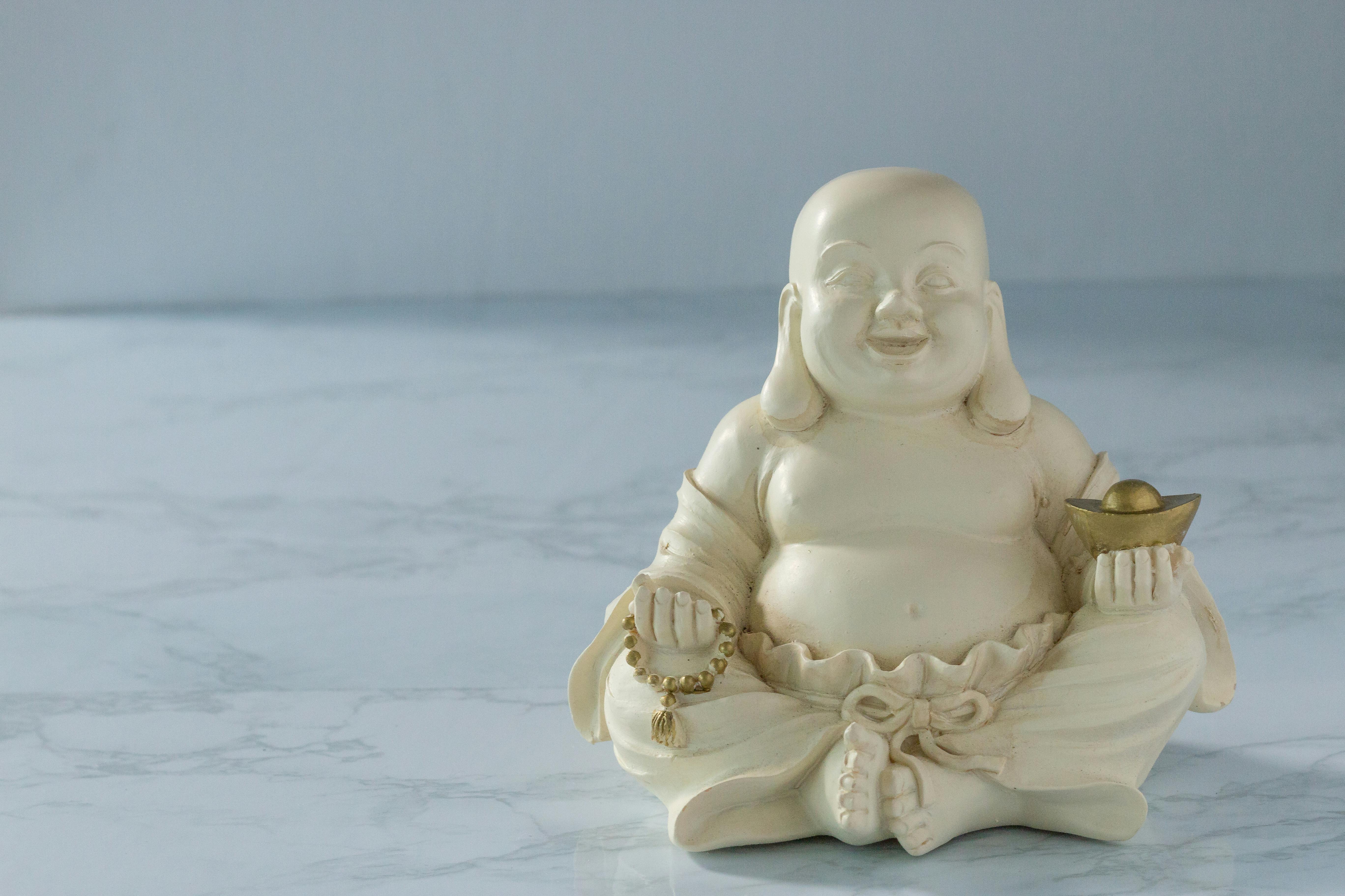 Color Coated Golden Laughing Buddha With Kids For Home and Office