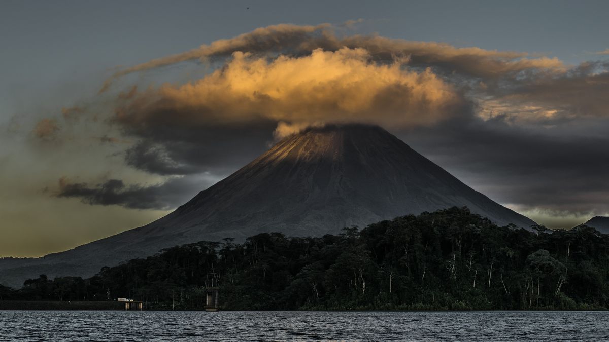 Arenal Volcano rising above the jungle near La Fortuna, Costa Rica