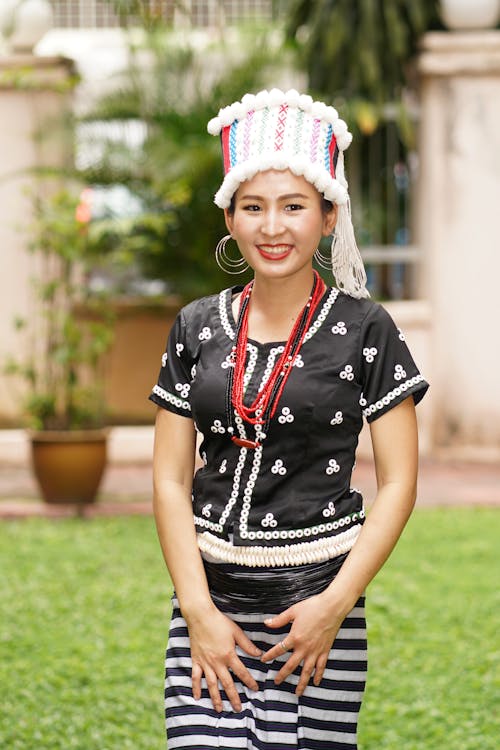 Free A Woman on a Cultural Outfit Stock Photo