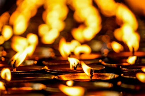 Close-Up Photo of Lit Candles
